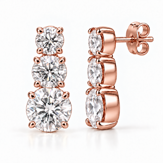 Trinity Earrings Rose Gold
