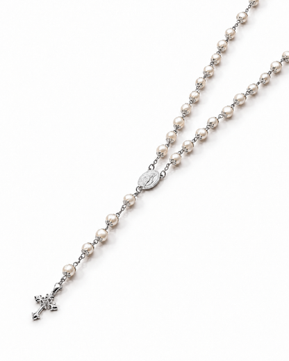 Sanctum Rosary Necklace Silver