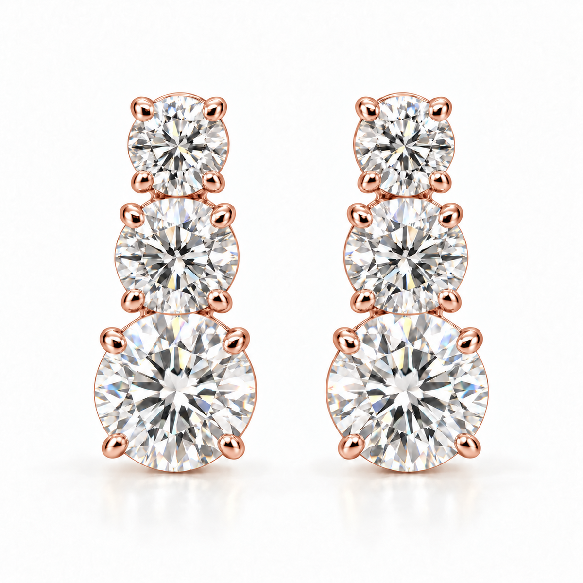 Trinity Earrings Rose Gold