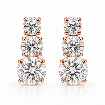 Trinity Earrings Rose Gold
