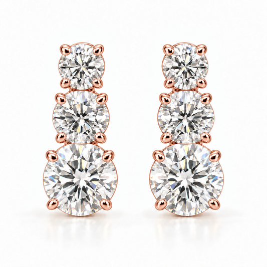 Trinity Earrings Rose Gold